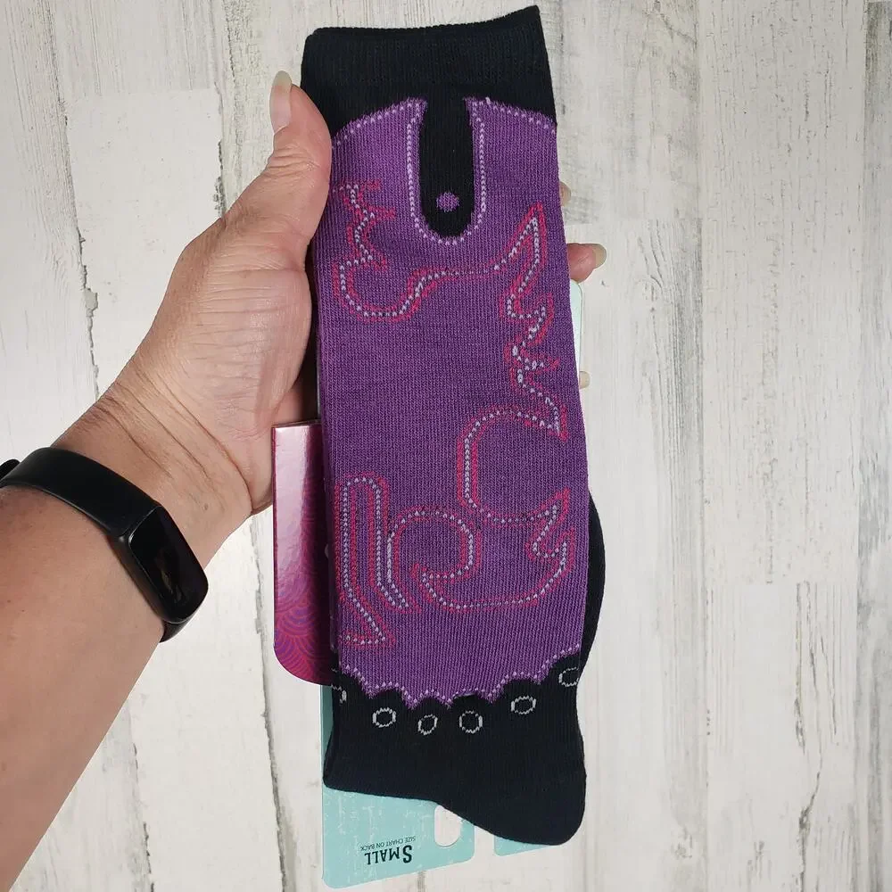 NWT Justin Boots Fashion Cushioned Sole Over The Calf Socks Women's Size Small